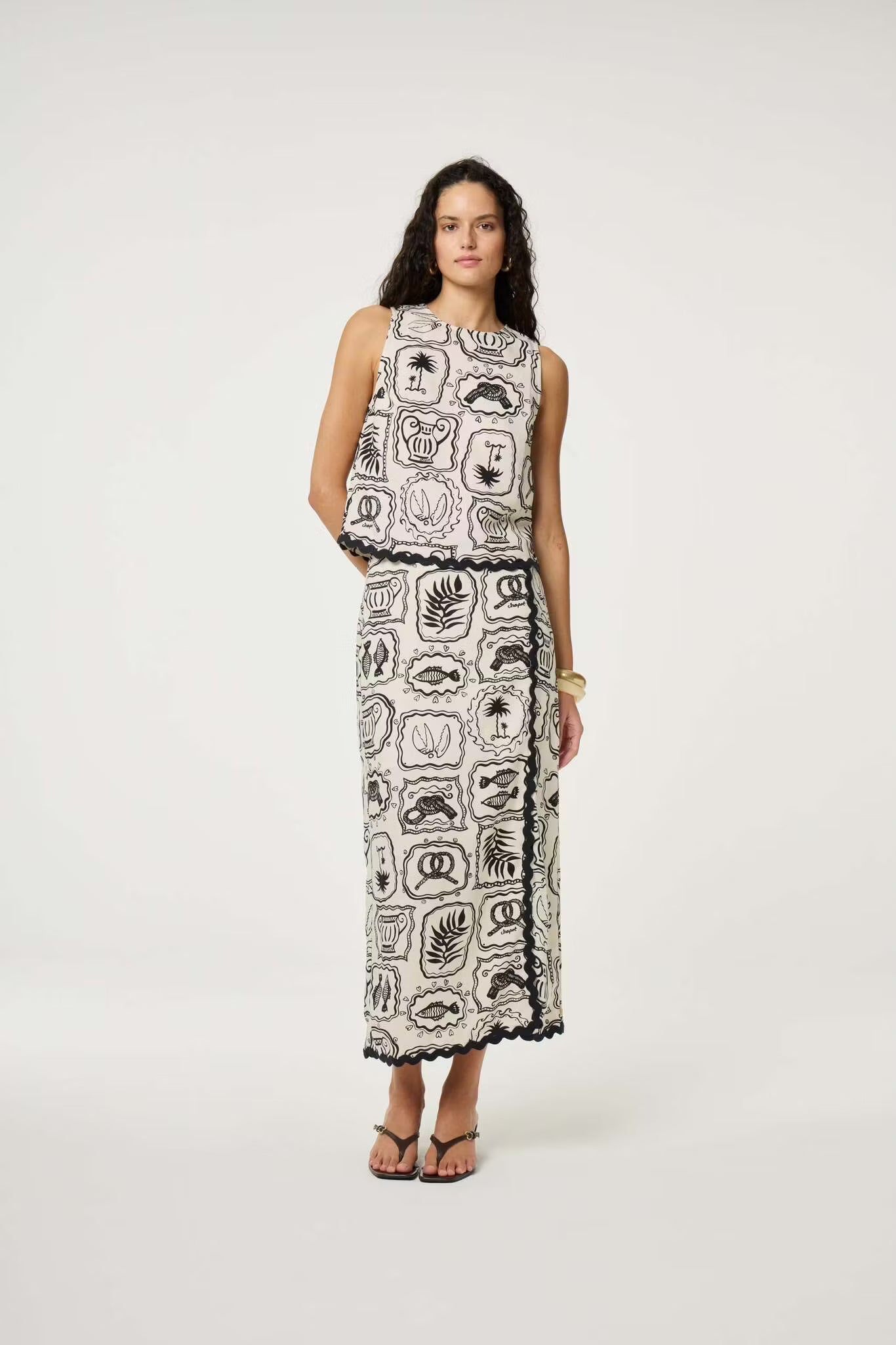 Tila Skirt Cosy White/Black Fabienne Chapot