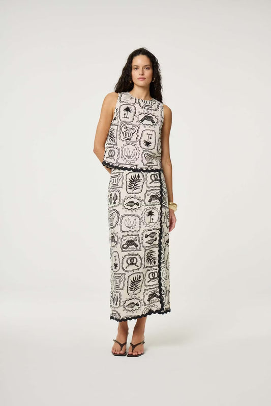 Tila Skirt Cosy White/Black Fabienne Chapot