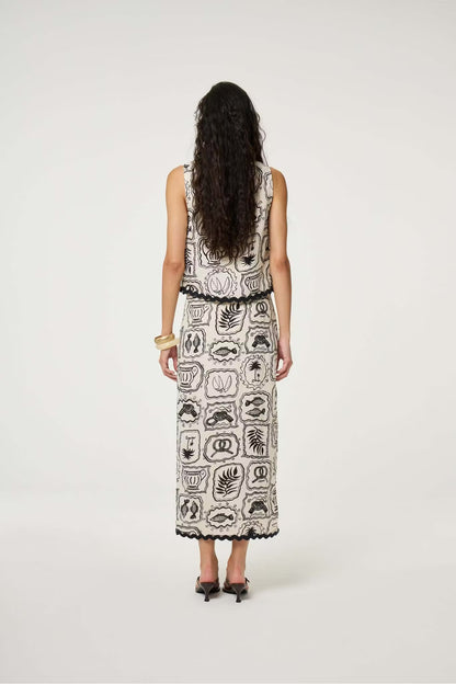 Tila Skirt Cosy White/Black Fabienne Chapot