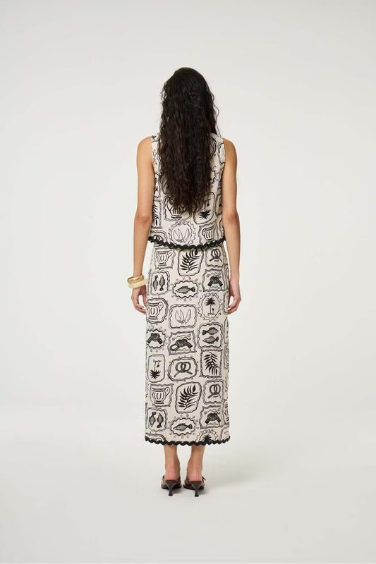 Tila Skirt Cosy White/Black Fabienne Chapot