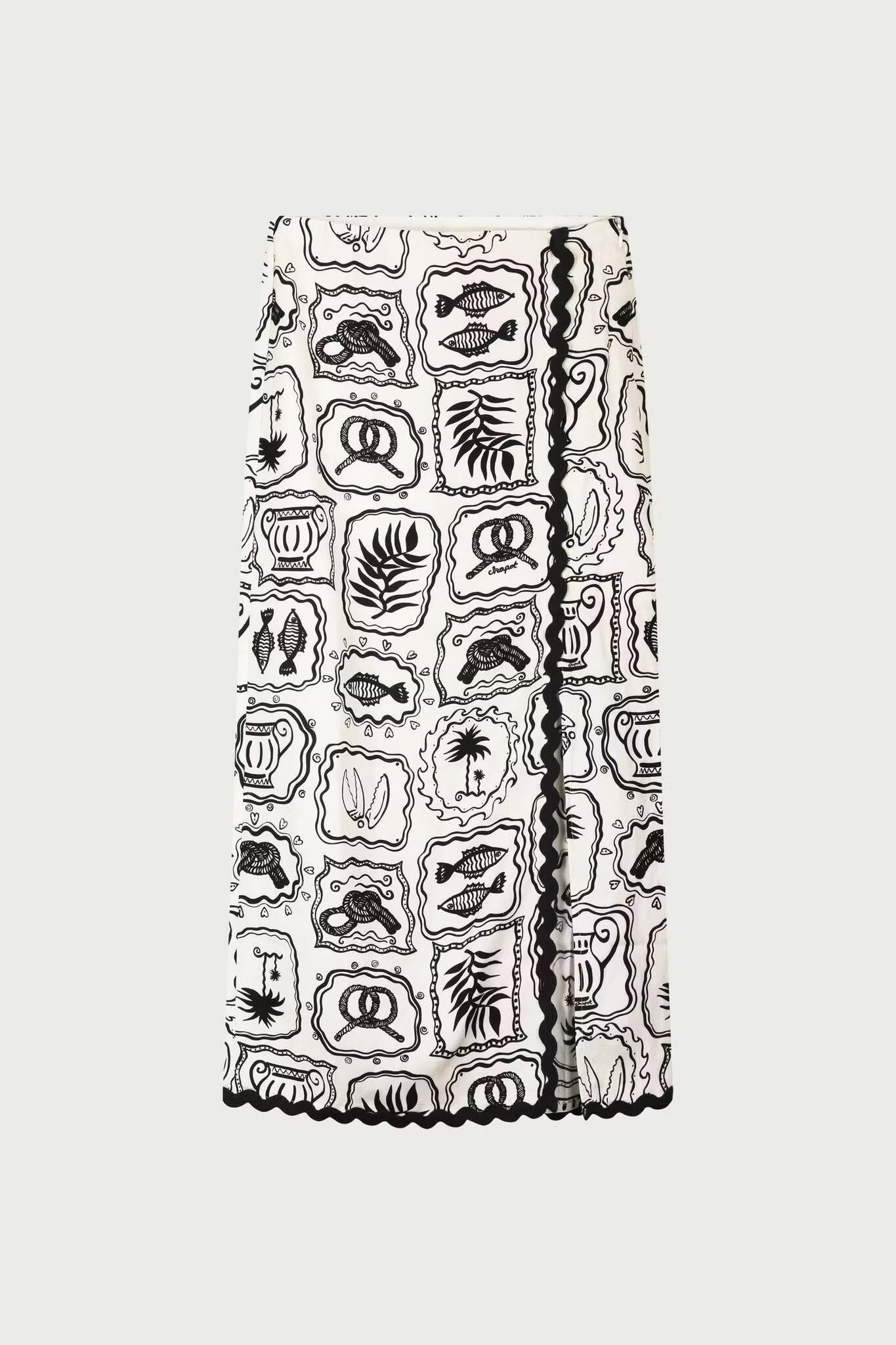 Tila Skirt Cosy White/Black Fabienne Chapot