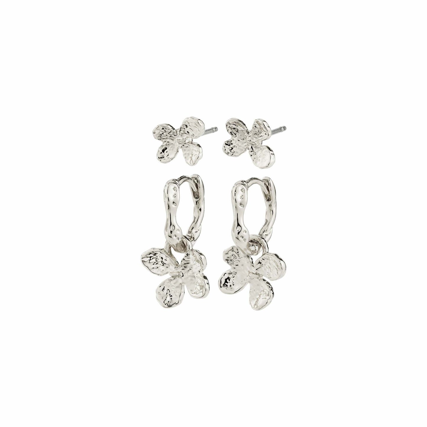 Ajani Earrings 2-in-1 set Silver Pilgrim