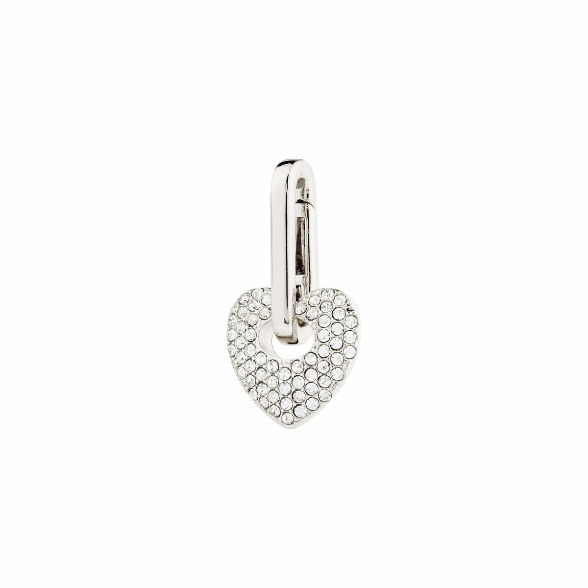 Charm Crystal Heart Pendant Silver Pilgrim