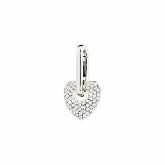 Charm Crystal Heart Pendant Silver Pilgrim