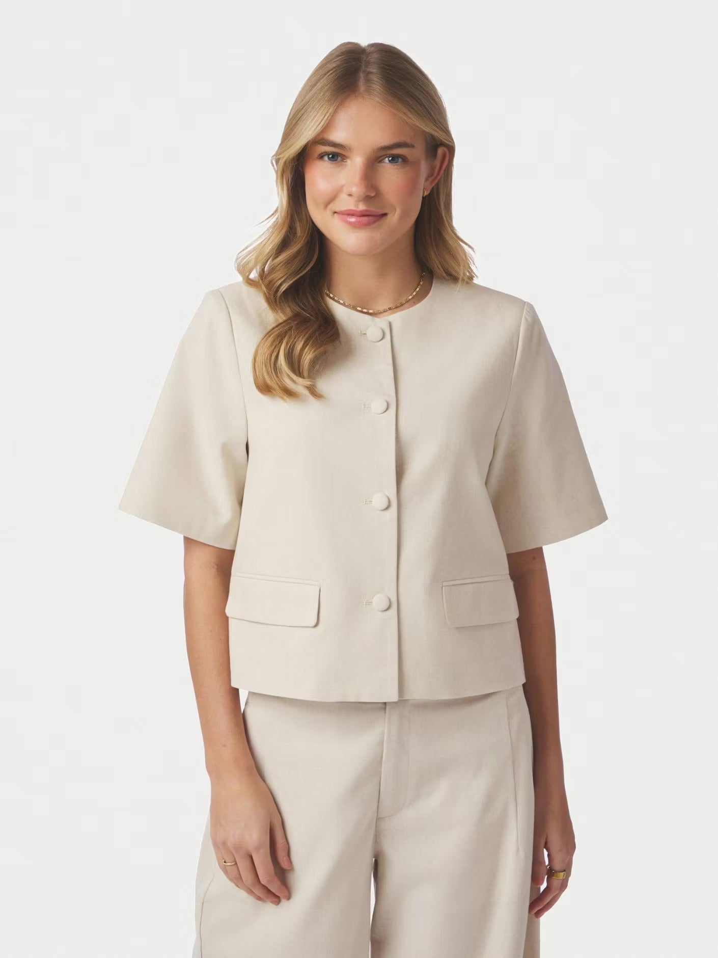 Rory Linen Blouse Creme Neo Noir