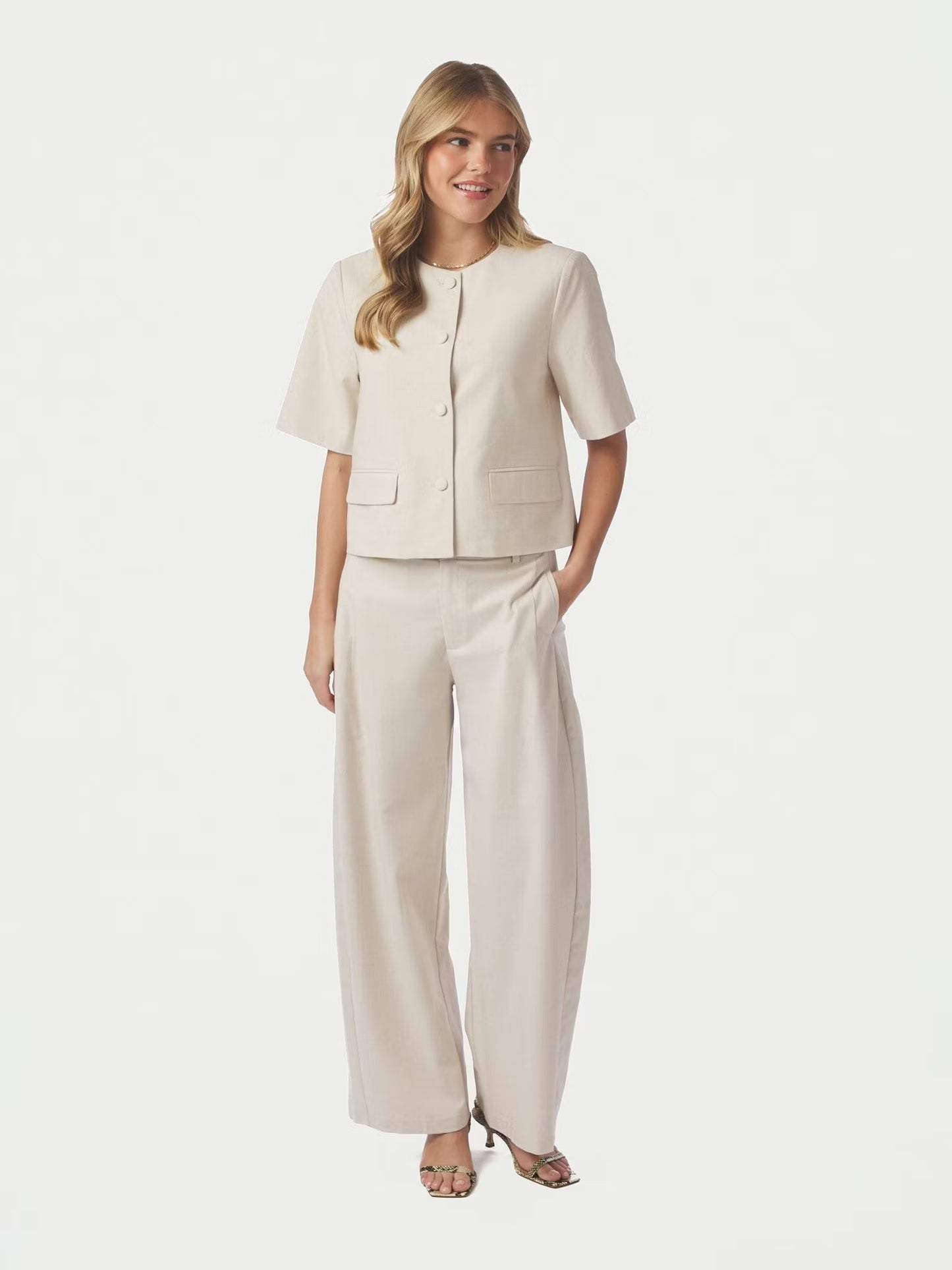 Rory Linen Blouse Creme Neo Noir