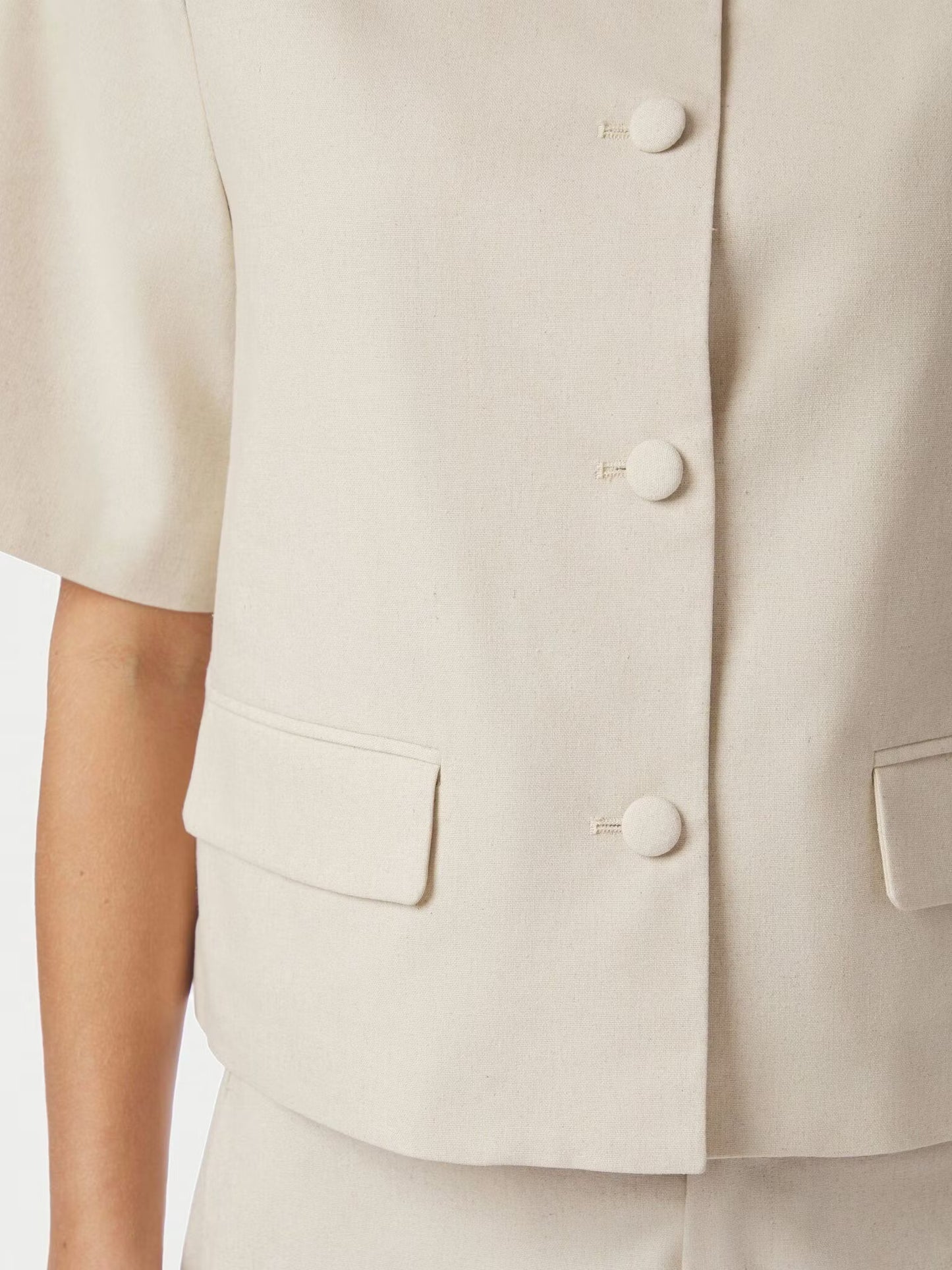 Rory Linen Blouse Creme Neo Noir