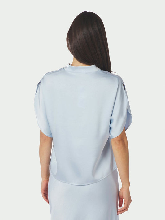 Anelle Heavy Sateen Blouse Light Blue Neo Noir