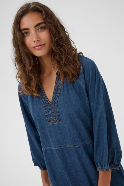 Lava Arpa Long Dress Dark Blue Wash Culture
