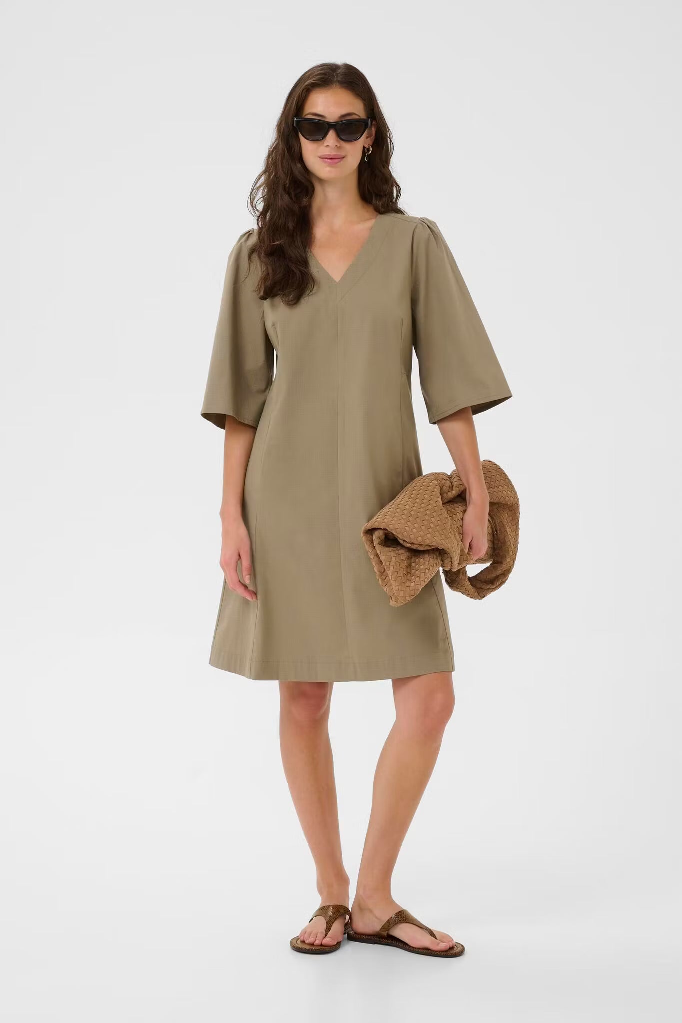 Bendine Dress Dusky Green Culture