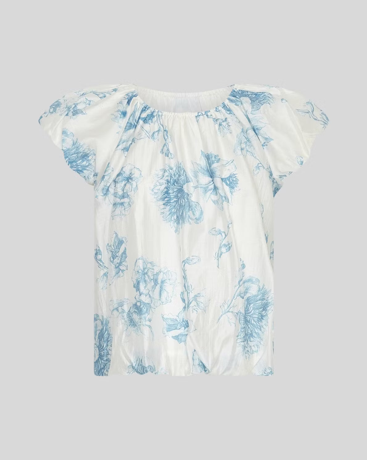 Evangelia SS Top AOP M Blue Flower MSCH