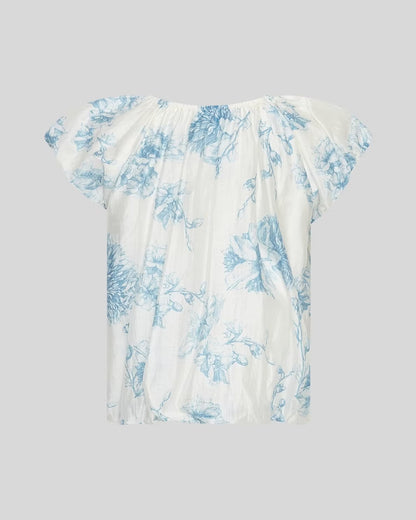 Evangelia SS Top AOP M Blue Flower MSCH