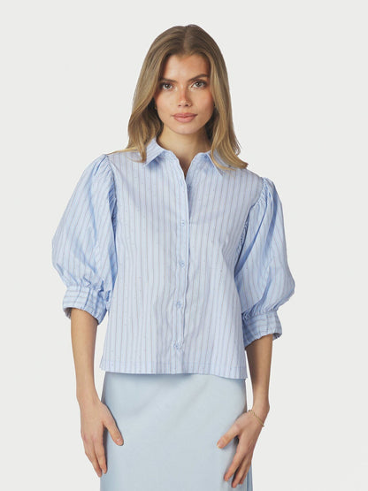 Etta Stripe Stone Shirt Light Blue Neo Noir