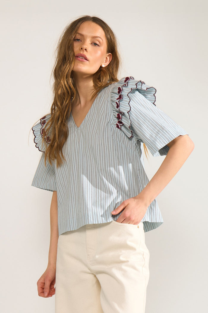 Ditty Blouse Floaty Blue Nümph