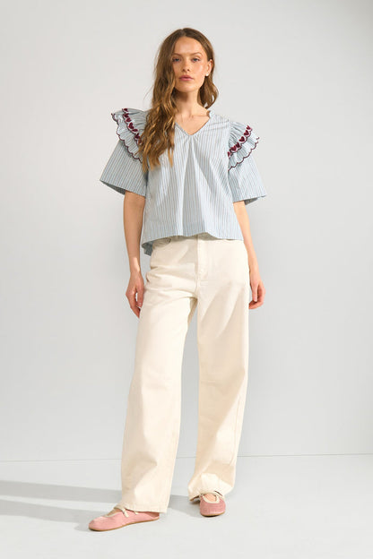 Ditty Blouse Floaty Blue Nümph