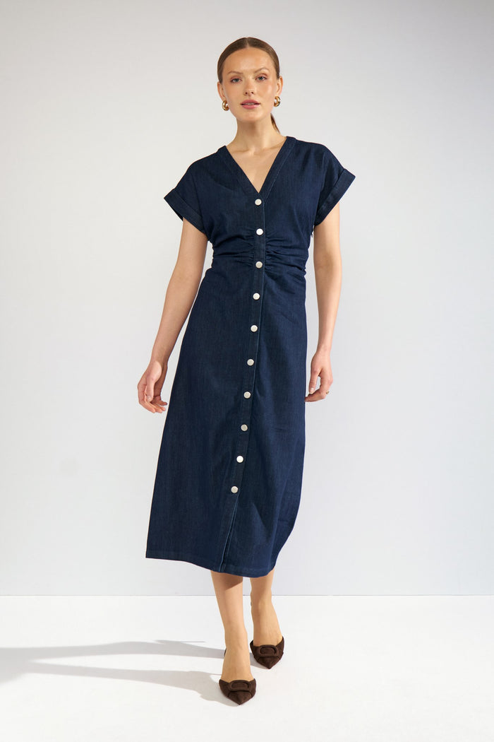 Aletta Dress Dark Blue Denim Nümph