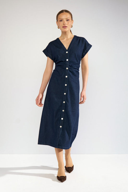 Aletta Dress Dark Blue Denim Nümph