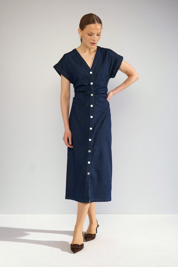 Aletta Dress Dark Blue Denim Nümph