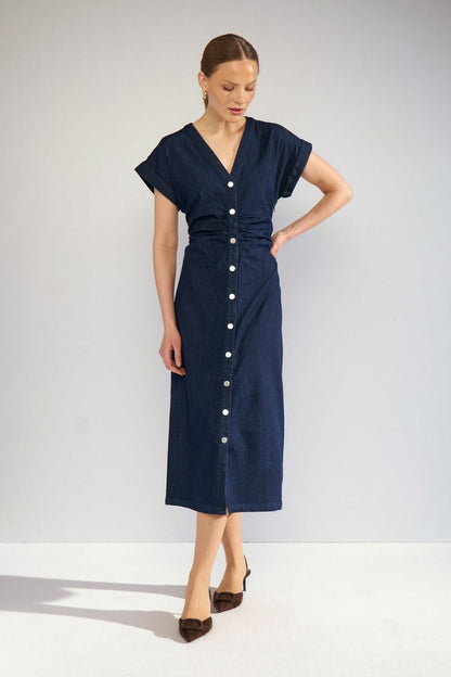 Aletta Dress Dark Blue Denim Nümph
