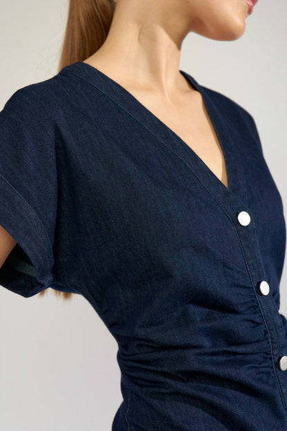 Aletta Dress Dark Blue Denim Nümph