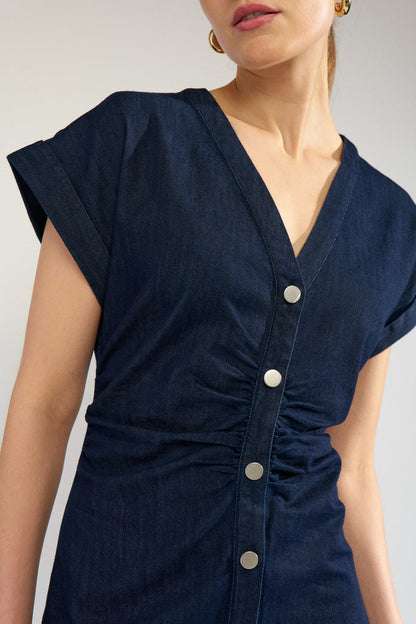 Aletta Dress Dark Blue Denim Nümph