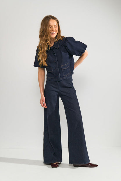 Seattle HR Wide Jeans Dark Blue Denim Nümph