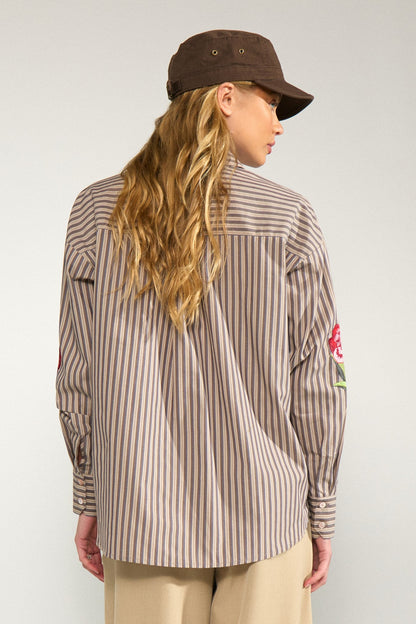 Kacey Embroidery Shirt Deep Taupe Nümph