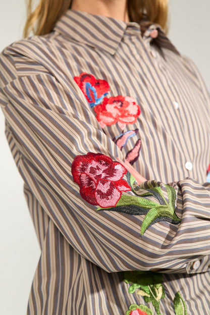 Kacey Embroidery Shirt Deep Taupe Nümph