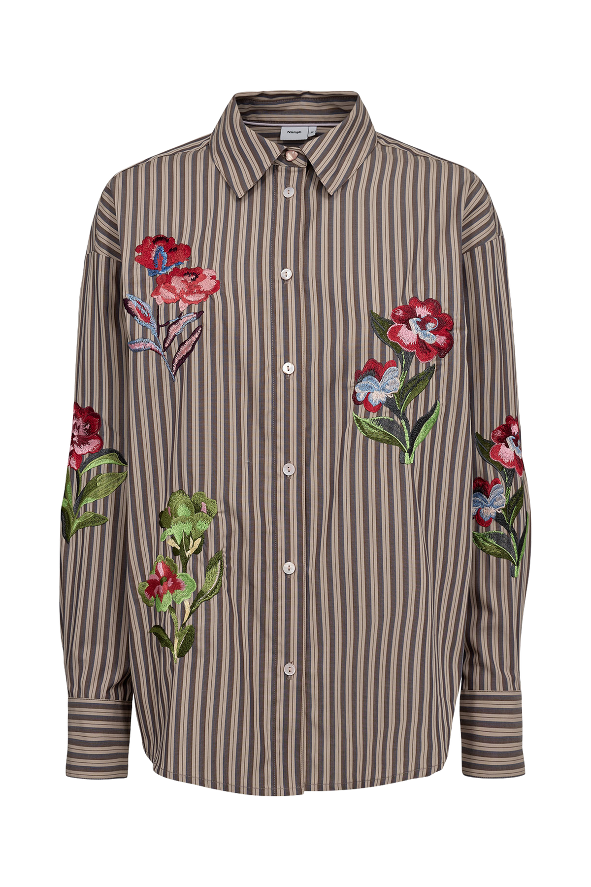 Kacey Embroidery Shirt Deep Taupe Nümph