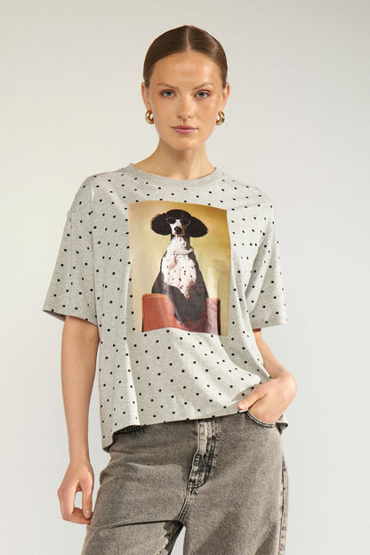 Rossa Oversize T-shirt Light Grey Mel Nümph