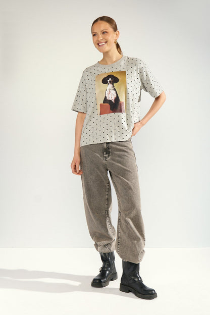 Rossa Oversize T-shirt Light Grey Mel Nümph