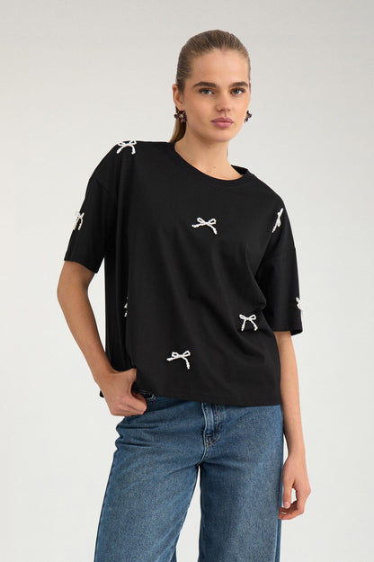 Betunia SS T-shirt Caviar Nümph