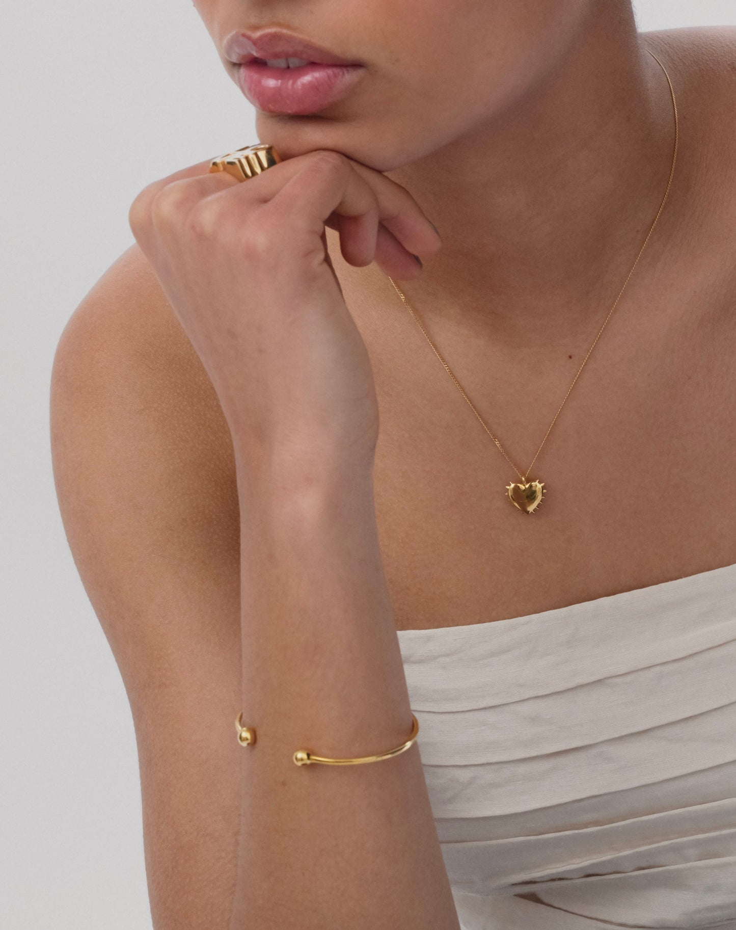 Strict Plain Bangle Ball Gold Syster P