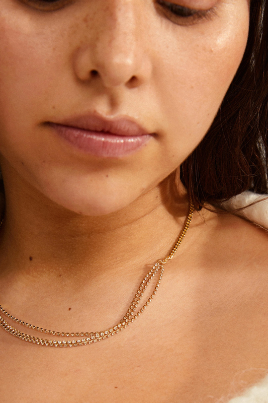 Blink Crystal Necklace Gold Pilgrim