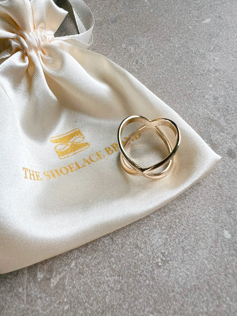 Scarf Ring Cross Gold The Shoelace Brand