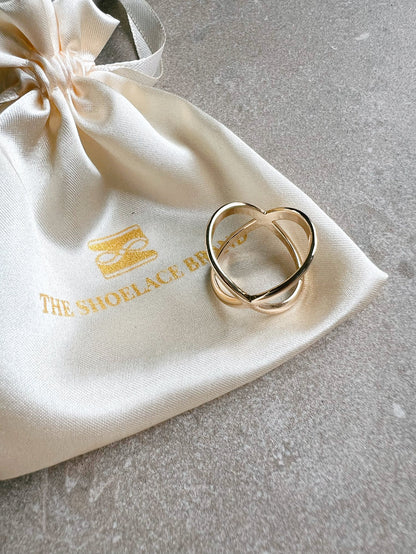 Scarf Ring Cross Gold The Shoelace Brand