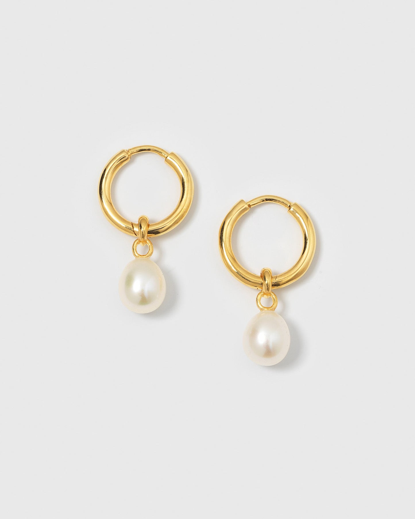 Treasure Pearl Hoops Gold Syster P