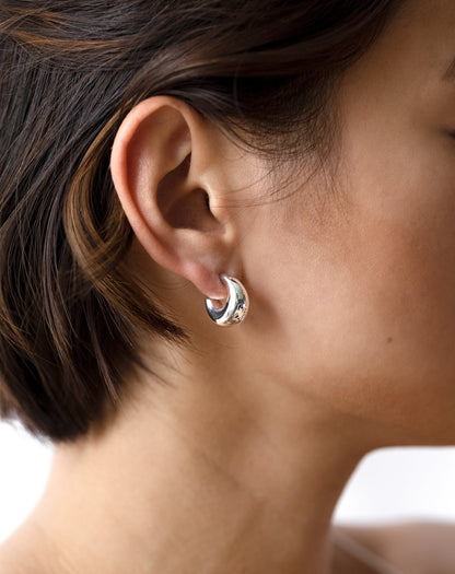 Bolded Little Sis Earrings Silver Syster P