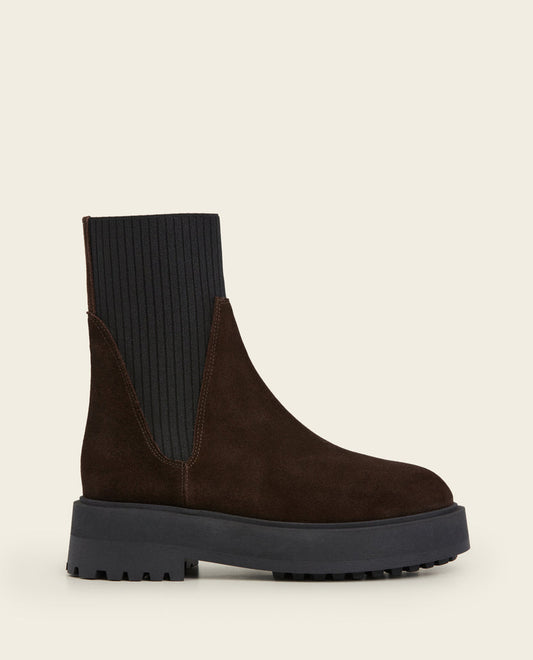 Aurora Chocolate Suede Flattered