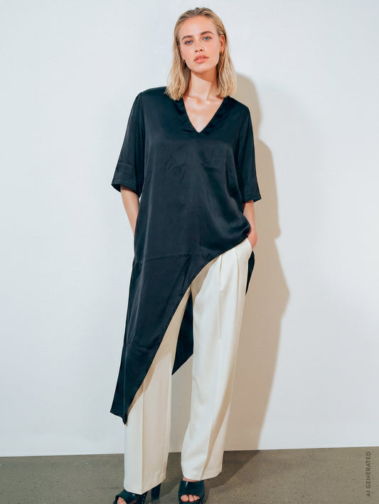 LuxieGO Blouse Dress Black Gossia