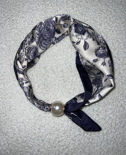 Magnetic Scarf Blue Floral The Shoelace Brand