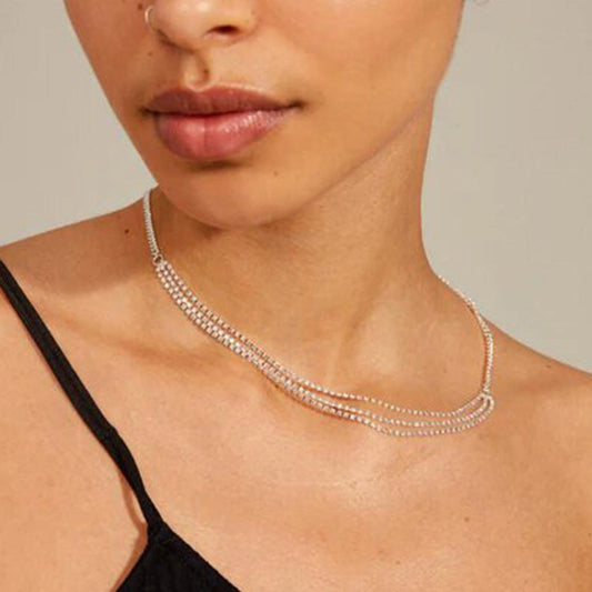 Blink Crystal Necklace Silver Pilgrim