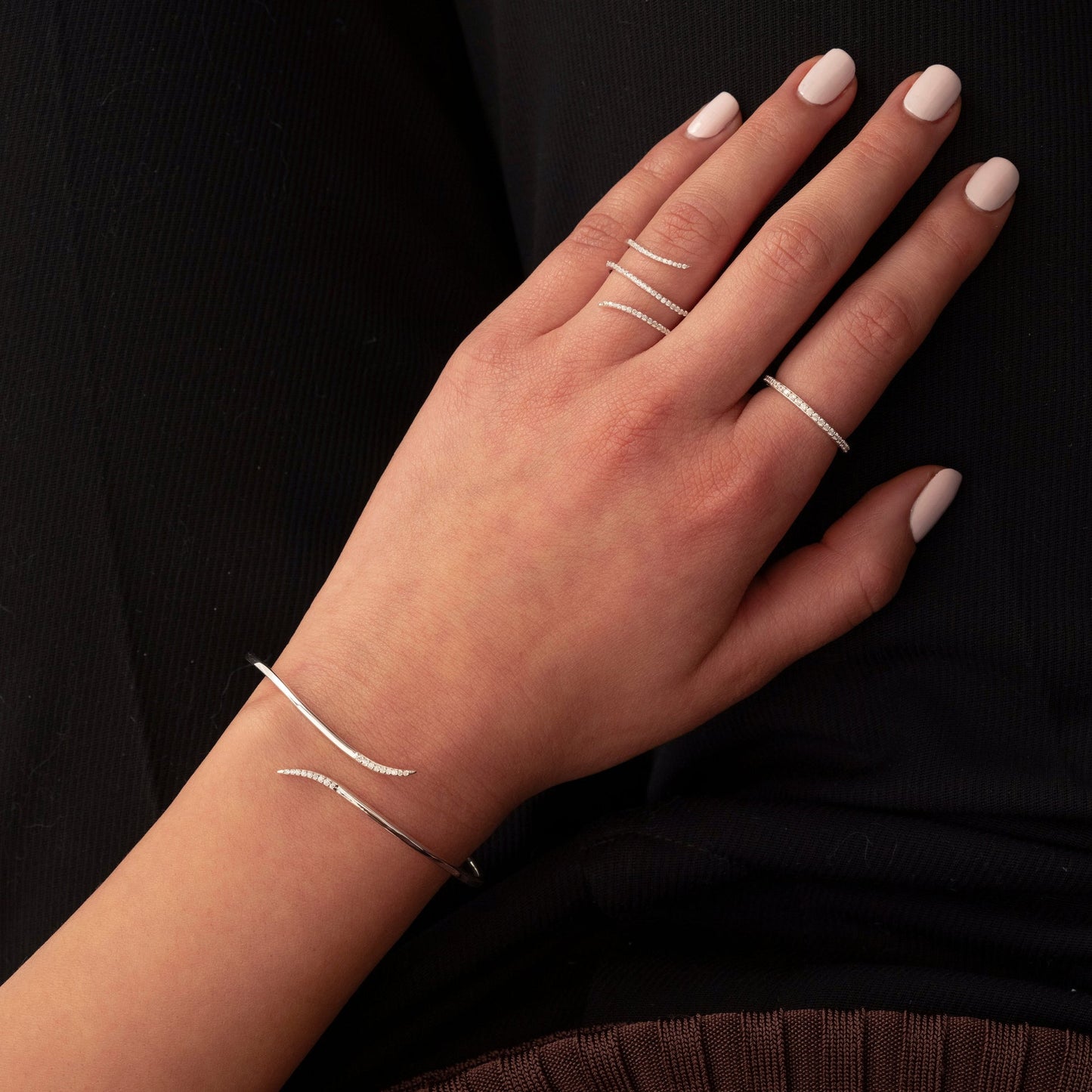 Sparkle Wrap Bangle Silver Syster P