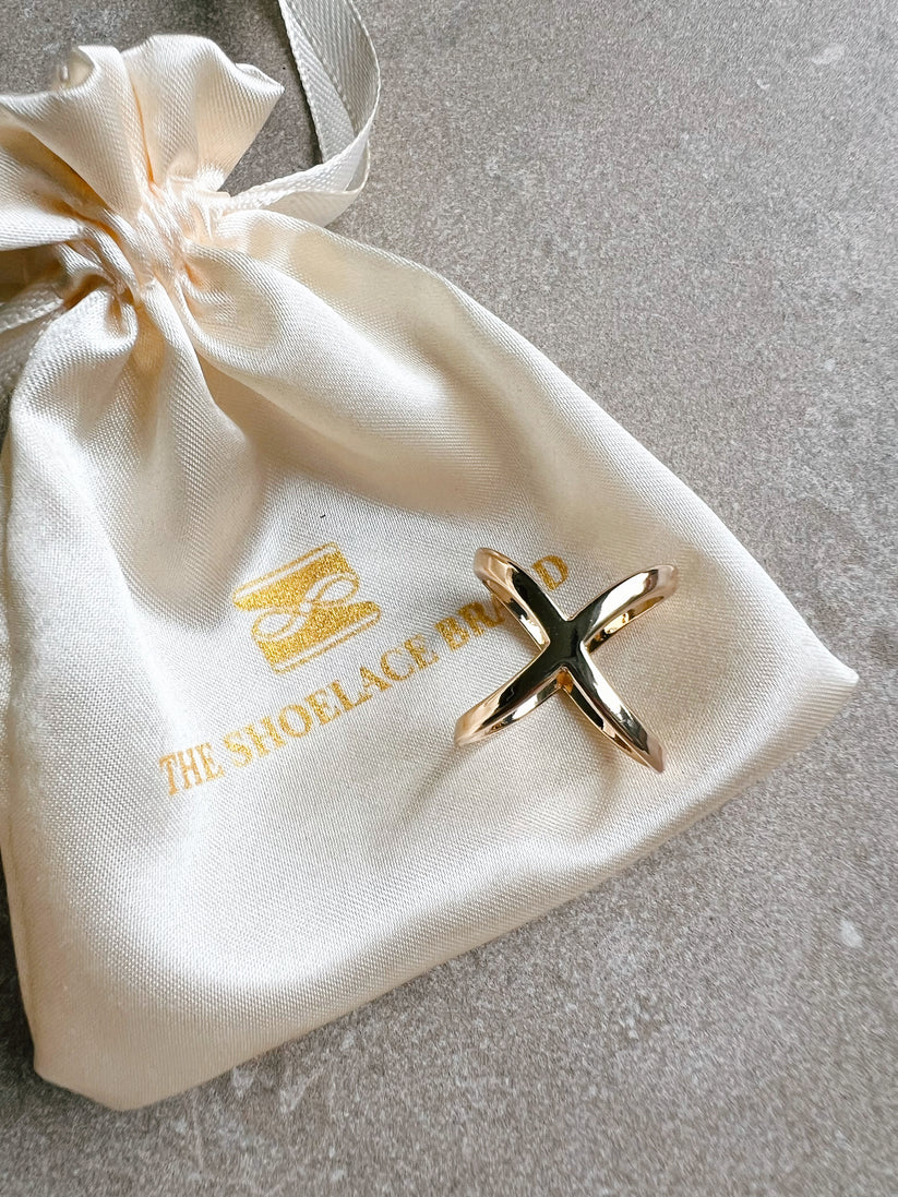 Scarf Ring Cross Gold The Shoelace Brand