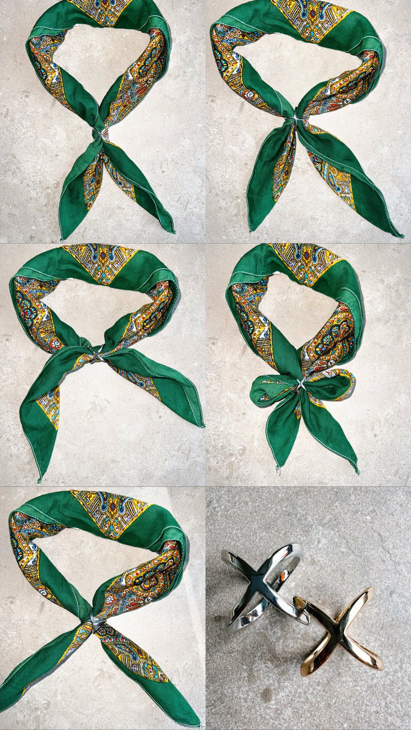 Scarf Ring Cross Gold The Shoelace Brand