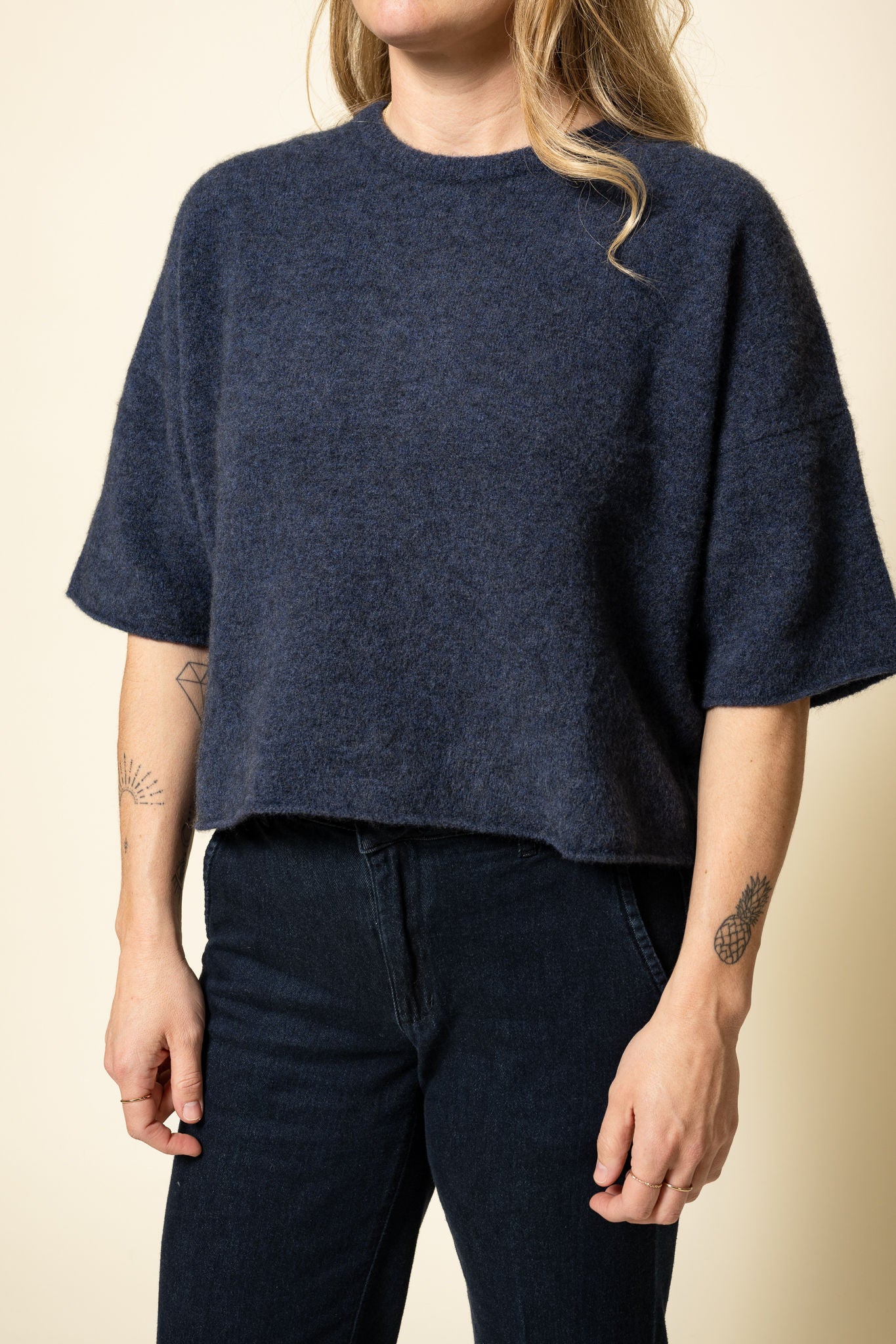 Wool Yak Tee Night Teal Filippa K