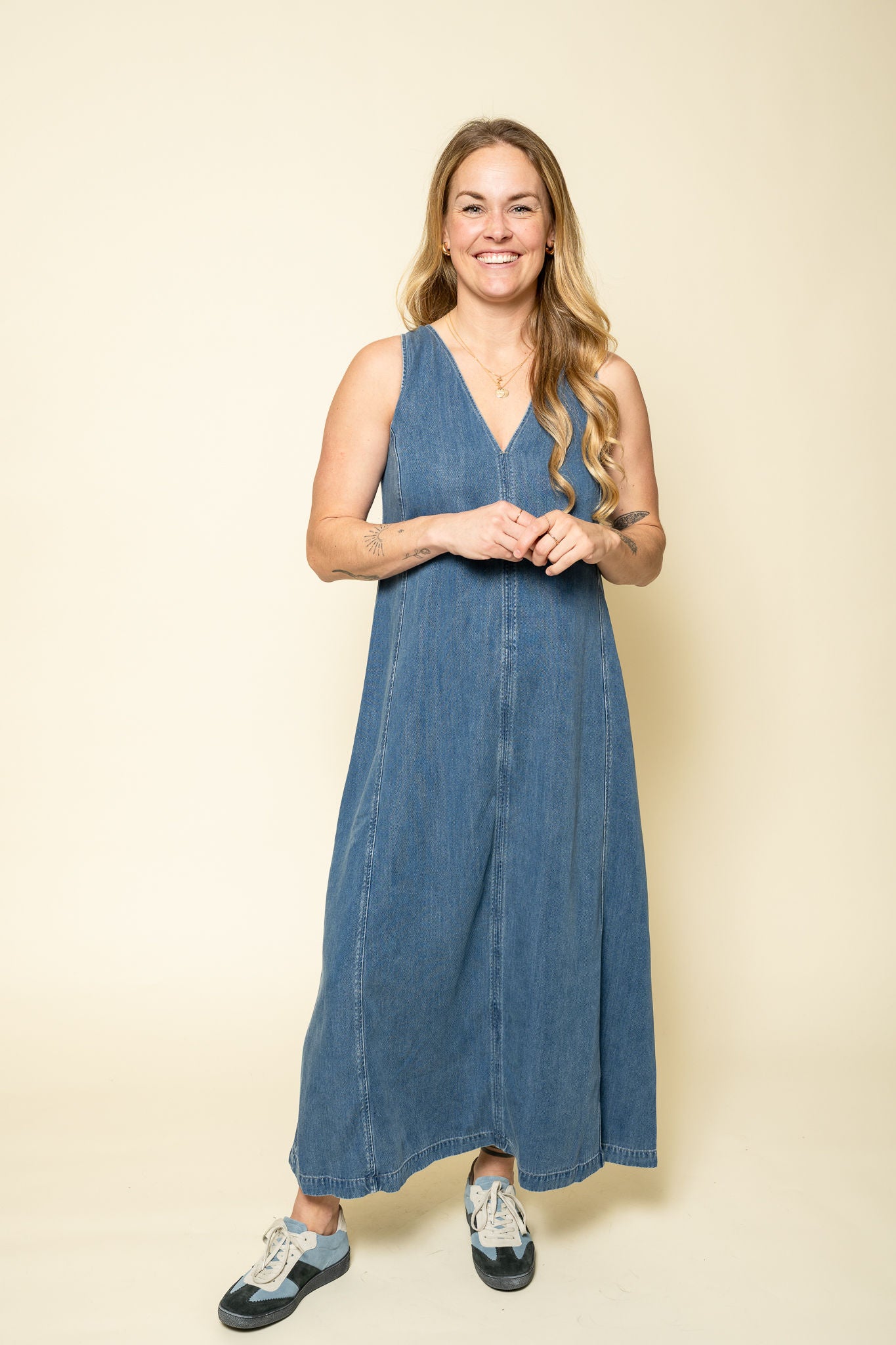 Saskylar Dress 15645 Medium Denim Blue Samsoe Samsoe – Keep Co