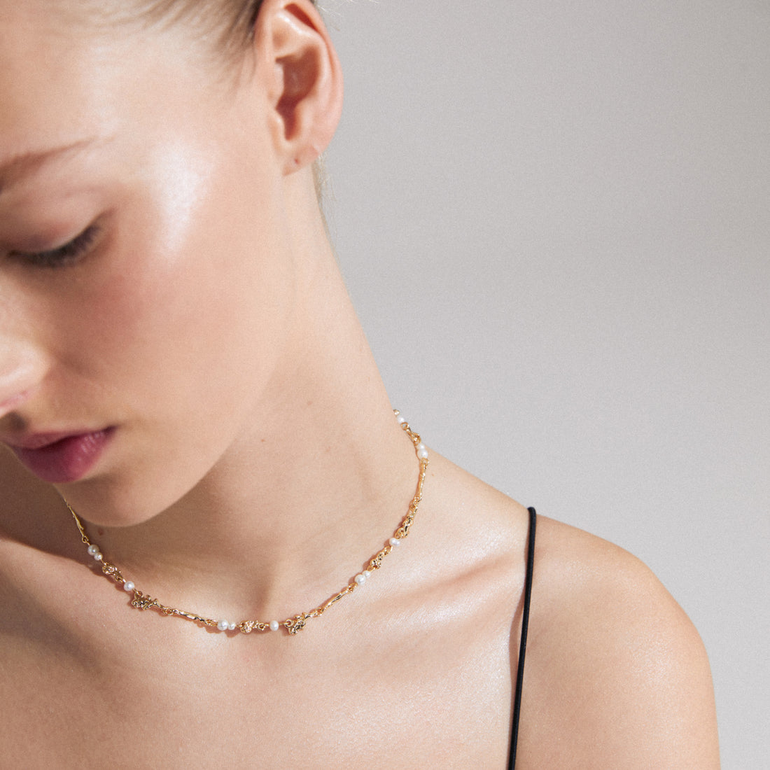 Focus Recycled Necklace Gold Pilgrim