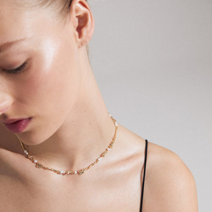 Focus Recycled Necklace Gold Pilgrim