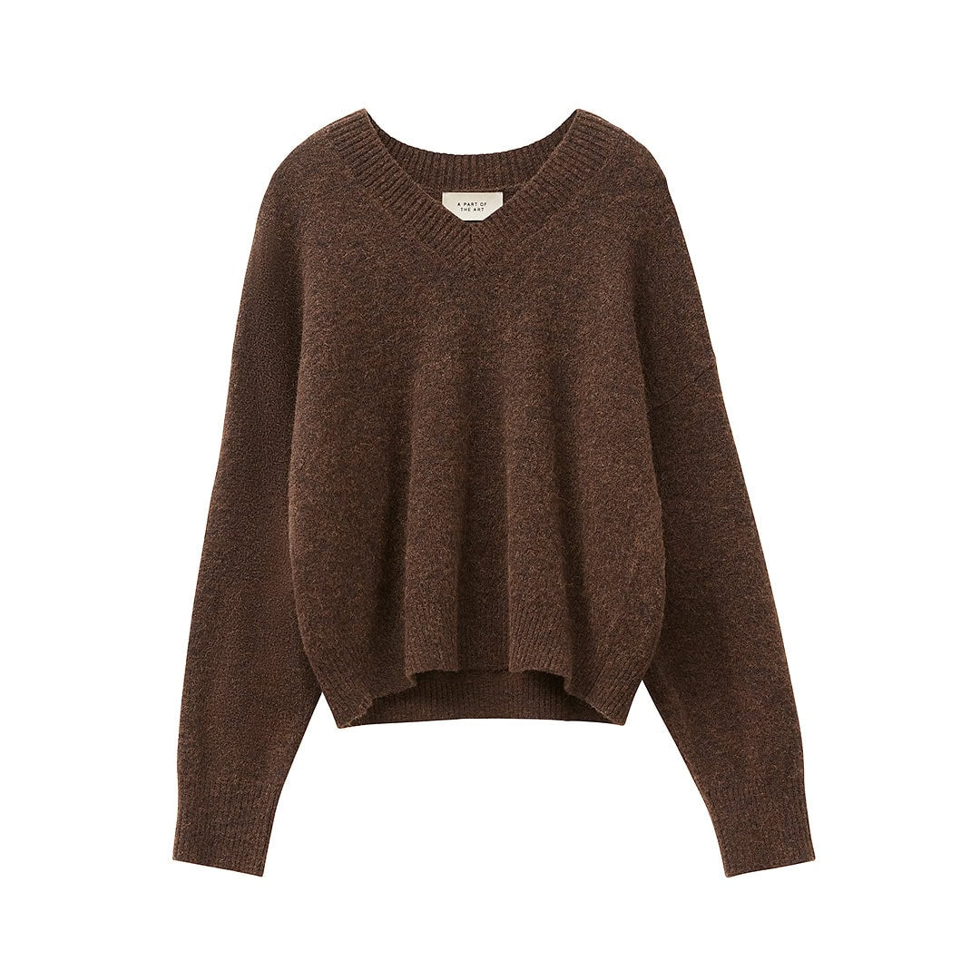 Daily V-Neck Chocolate Brown Melange A Part of the Art